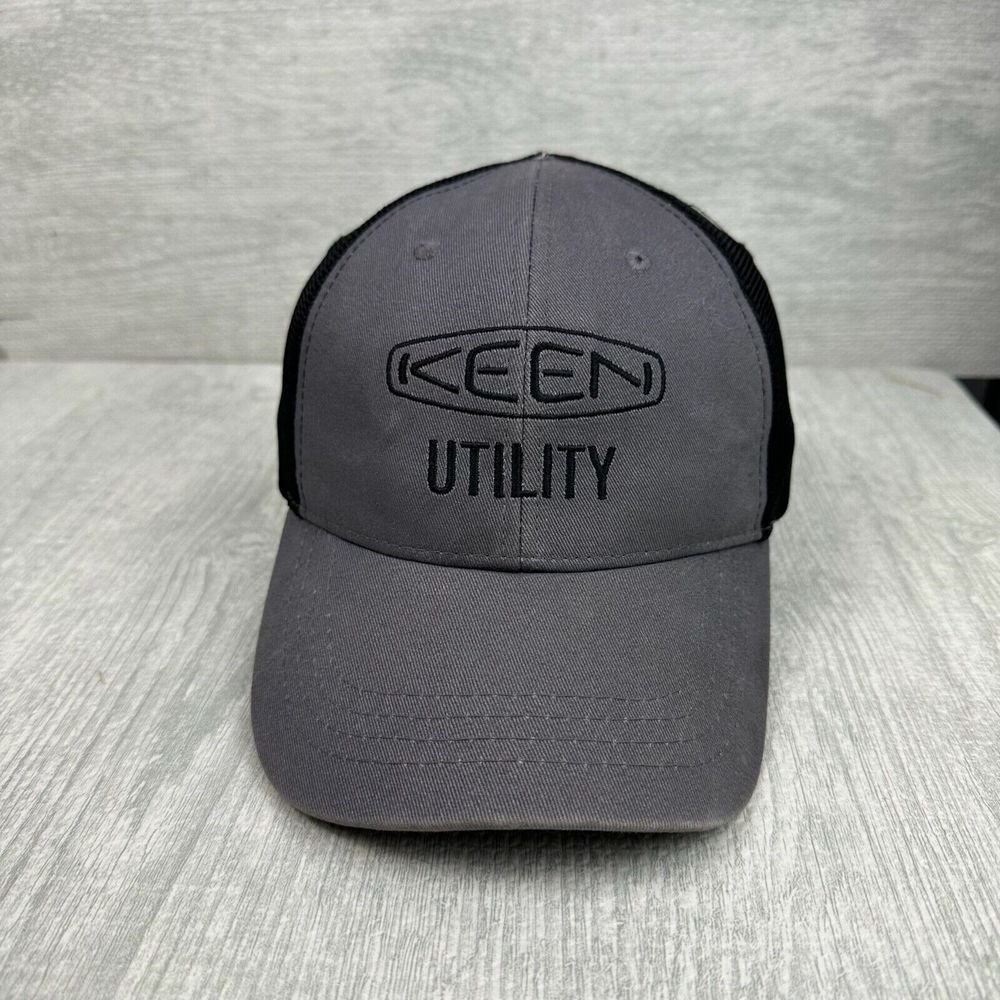 Keen Utility Hat Cap Strap Back‎ Baseball Cap Gray Two Tone Trucker Hiking